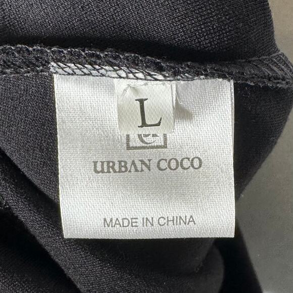 Urban CoCo Women's Black Elastic Waist Bodycon Midi Pencil Skirt - Size L - Picture 5 of 6